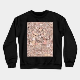 Adelaide Map Pattern in Soft Pink Pastels Crewneck Sweatshirt